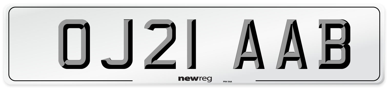 OJ21 AAB Number Plate from New Reg
